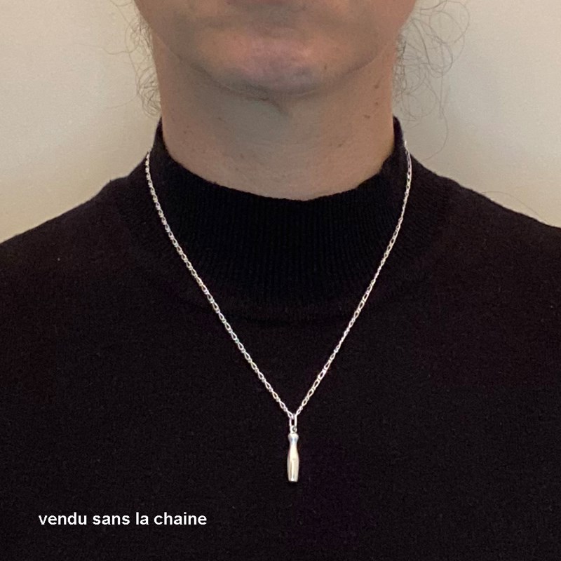 Pendentif quille de bowling - Argent massif