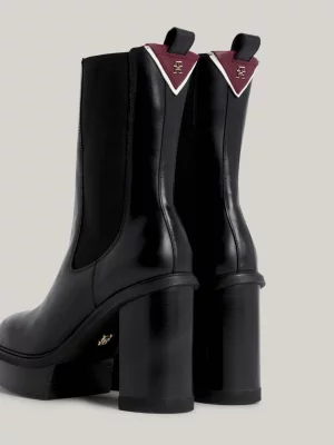 Botas Chelsea de couro de cano alto