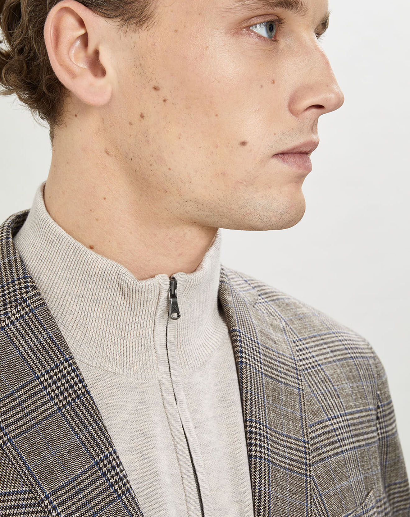 Hackett London Veste Chek imprimée prince de galles beige