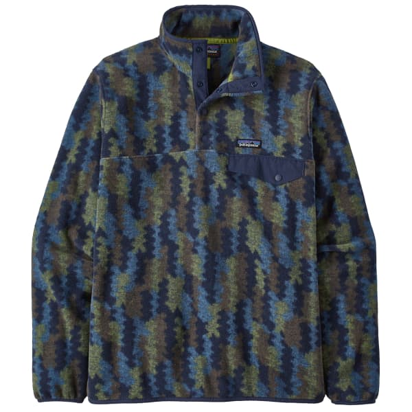 Sweat polaire PATAGONIA M'S LW SYNCH SNAPT P/O CLIMBING TREES IKAT NEW NAVY