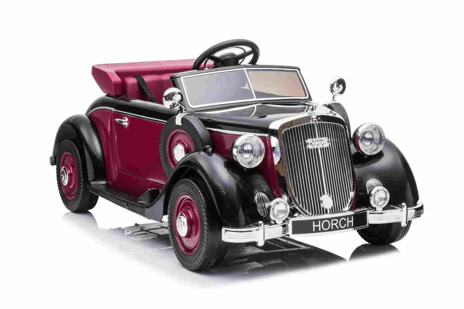 Carrinho elétrico infantil BoGi Audi Horch, veículo infantil 930V 2x120W vintage EVA, 1 criança, 1 adulto.