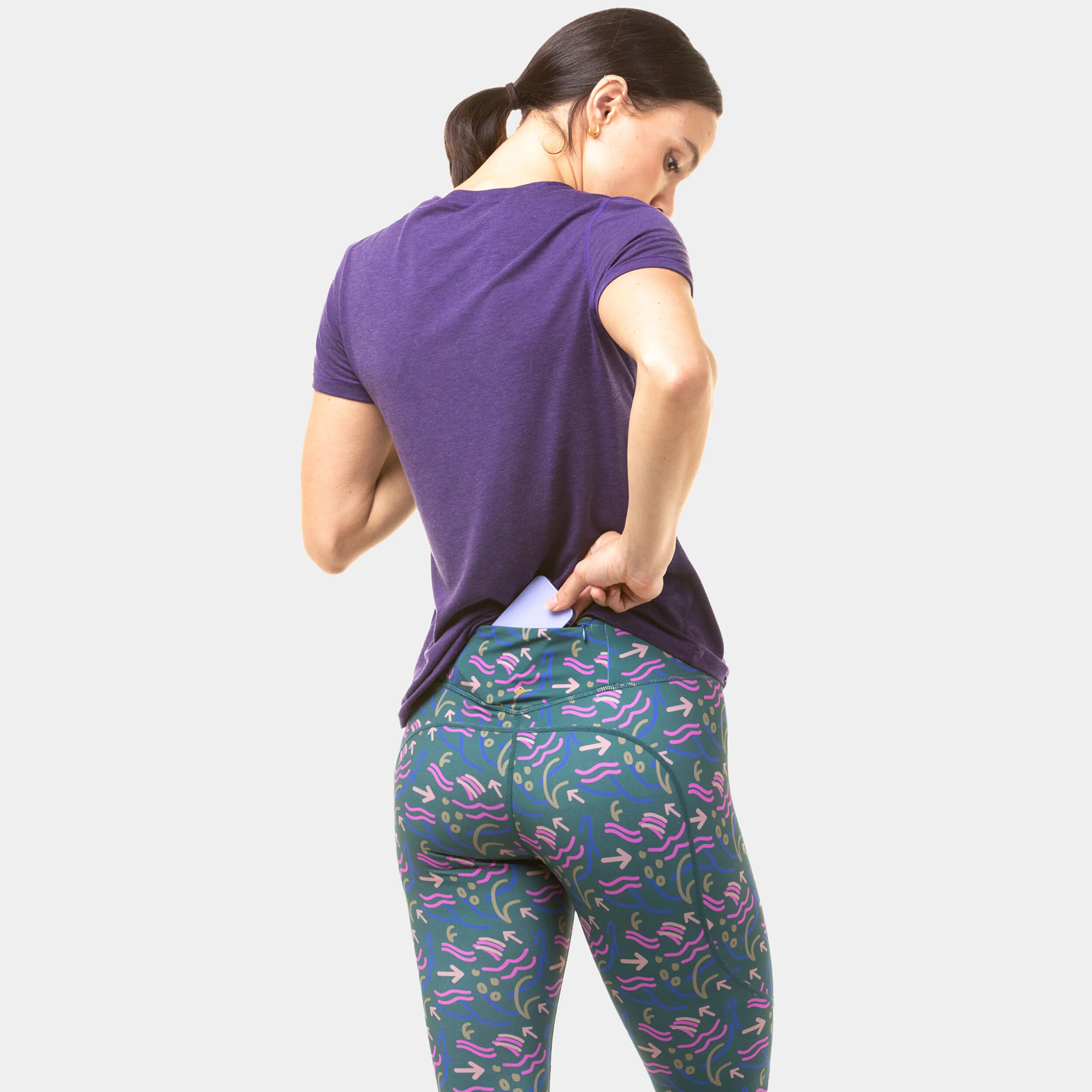 Ronhill Tech Crop Collant De Course Femmes - Bleu Petrol, Multicouleur