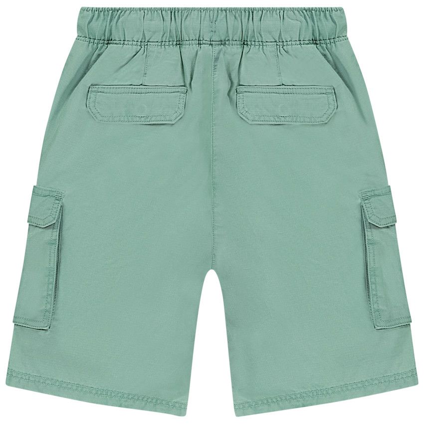 Bermuda uni à poches multiple pour garçon - Vert