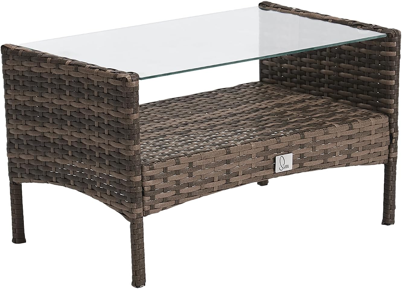 SVITA Brooklyn Gartenmöbel Poly Rattan Sitzgruppe Essgruppe Set Sofa-Garnitur Lounge Braun
