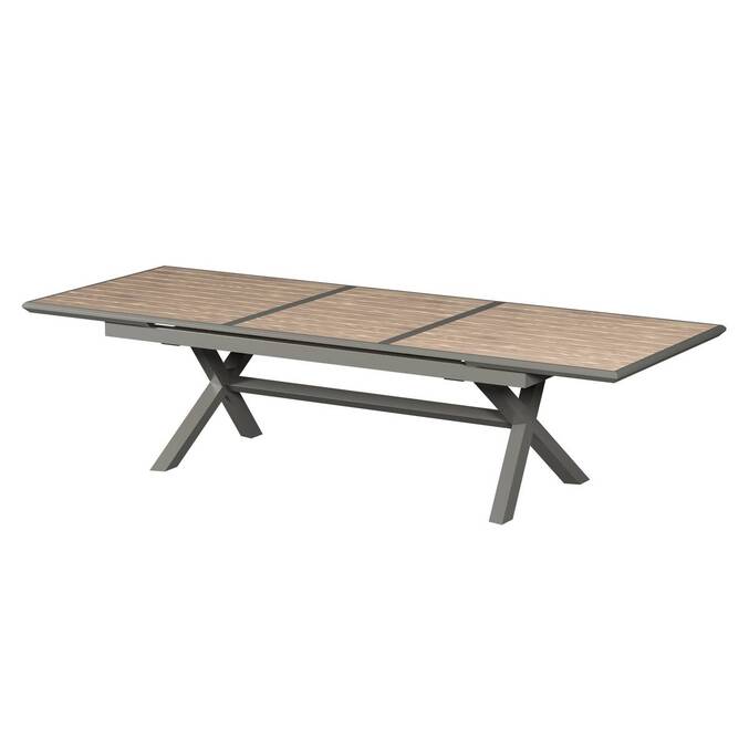 Table de jardin extensible AXIOME Effet bois Honey & Praline