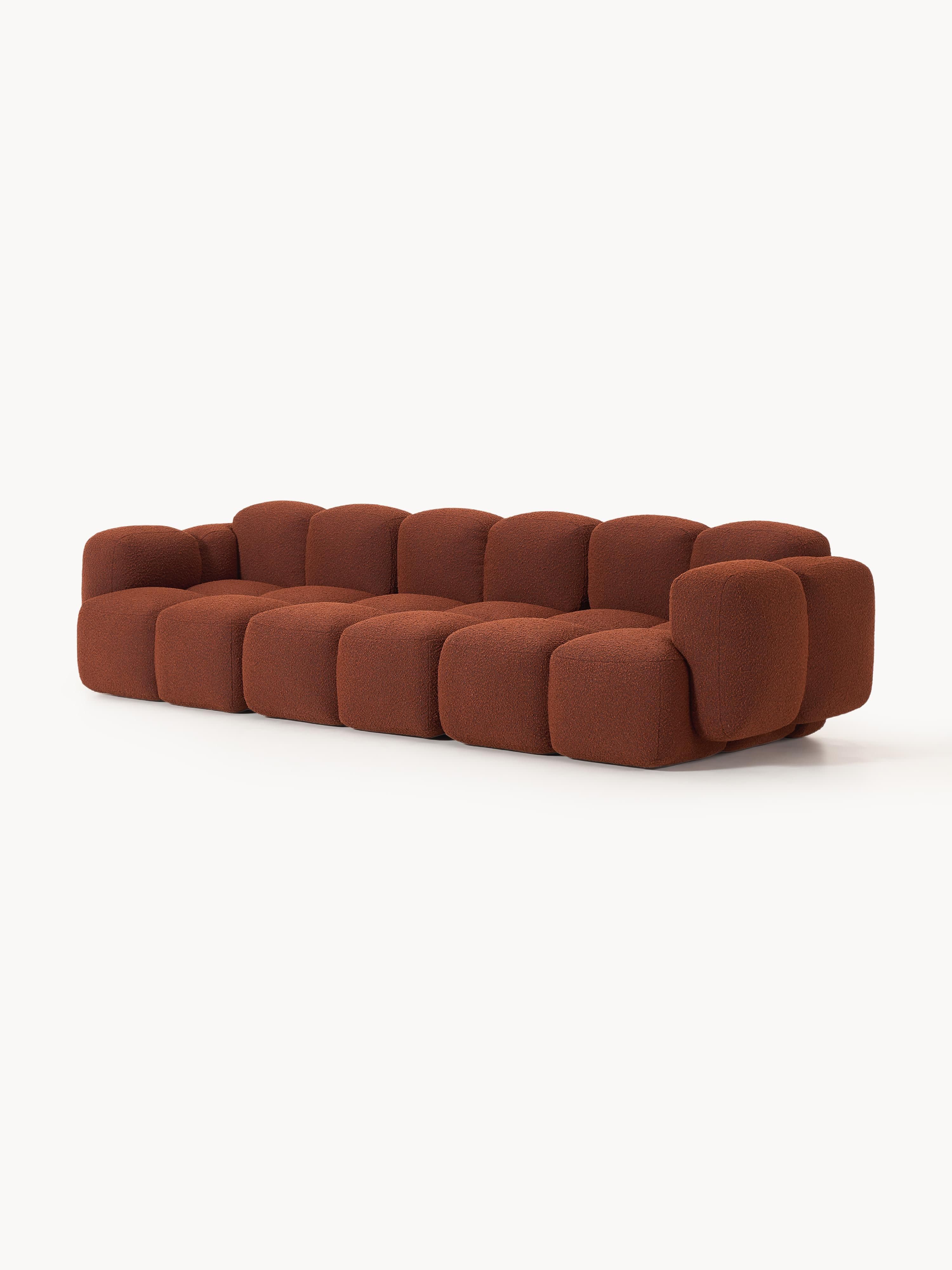 Modulaire bank Tayla (4-zits) van bouclé