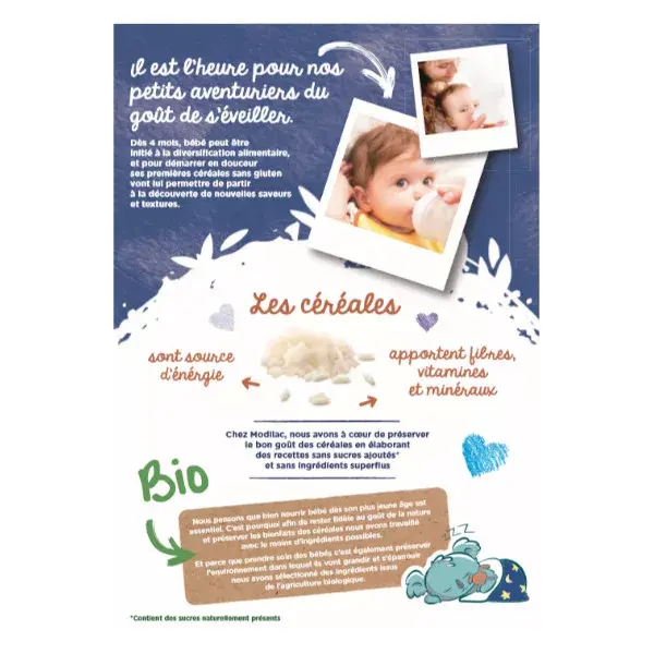 Modalac My Organic Evening Cereal Calm Night A partir de 4 meses 250g