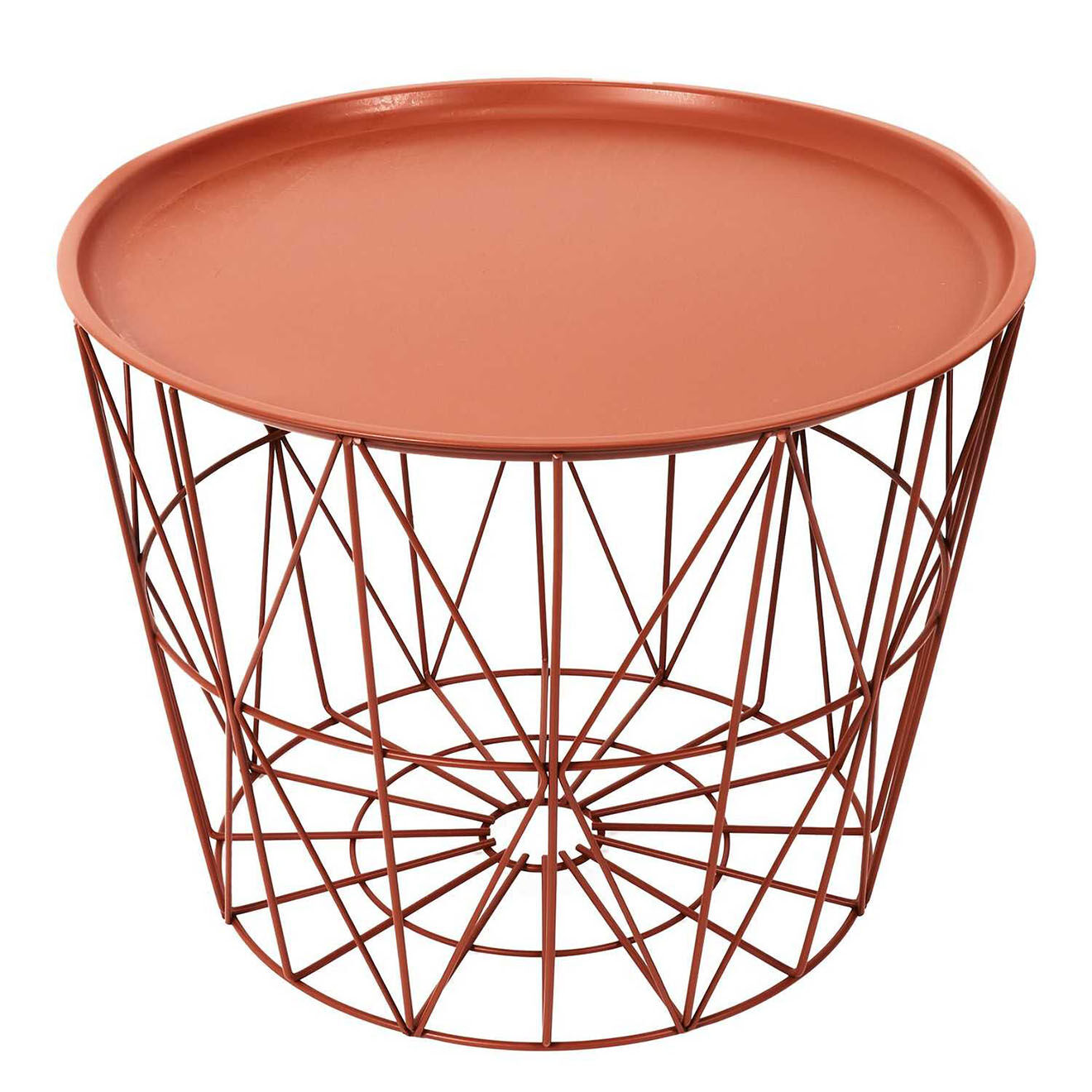 Home Deco Factory Table filaire en métal orange - 40x52.5x52.5 cm