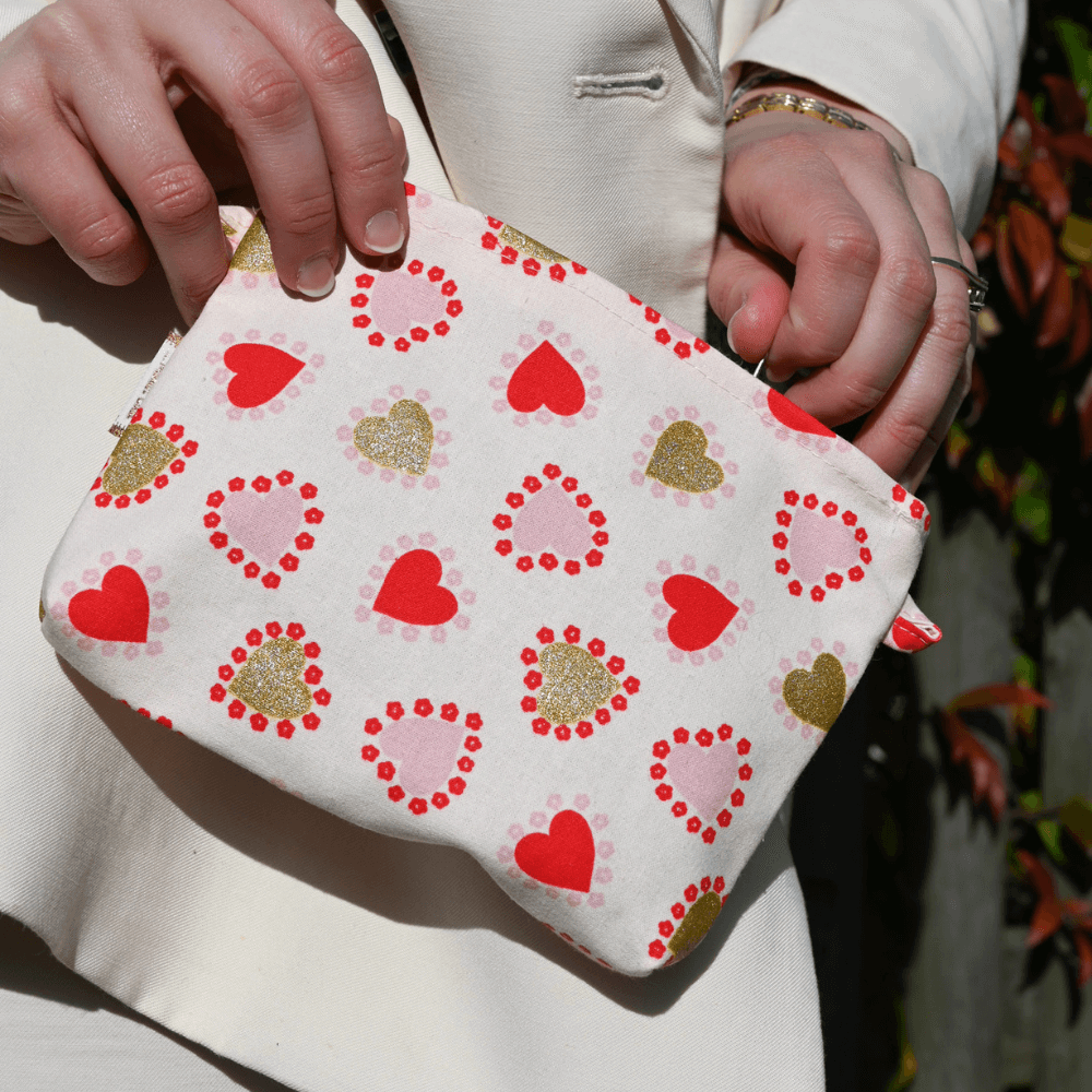 Pochette Tissu Petits Coeurs