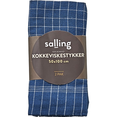 Salling kokkeviskestykke 2-pak - blå med hvide tern