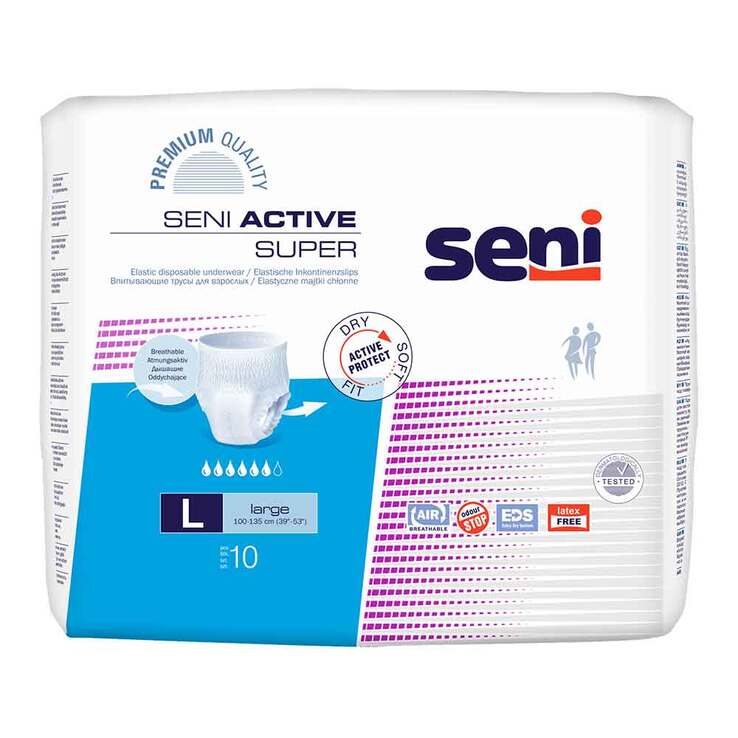 Seni Active Super Inkontinenzslip Einmal L, 10 St