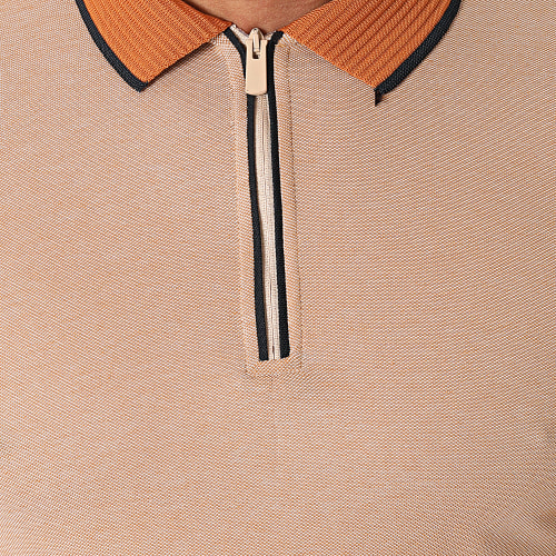 Polo Manches Courtes Beige Foncé