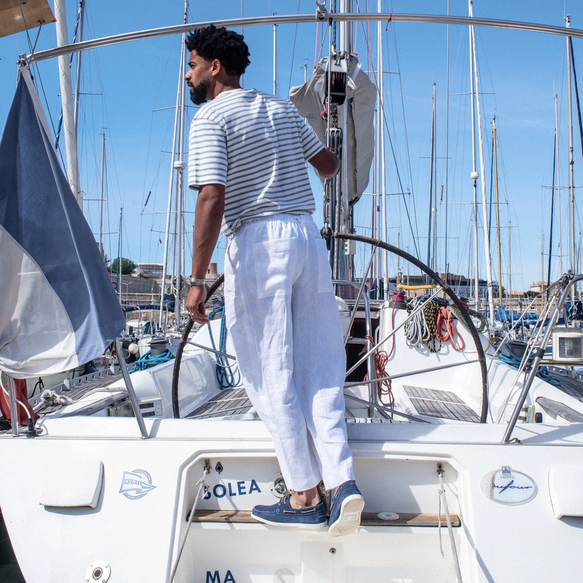 Bato-Chaussure bateau en velours jean