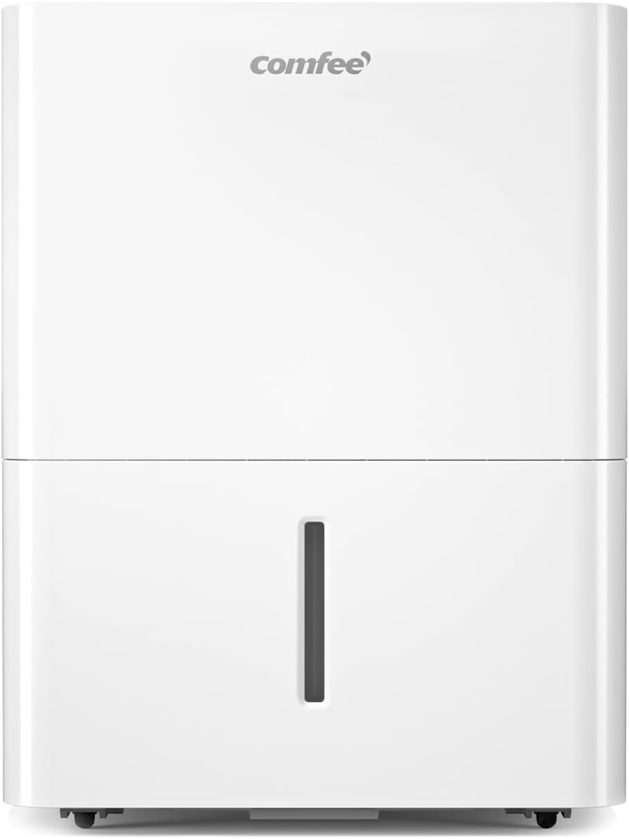 Comfee Luftentfeuchter 12 Liter/24 Stunden, geeignet für Räume bis zu 50 Kubikmeter (20 Quadratmeter), LED-Anzeige, Wasserbehälter-Vollanzeige, MDDN-12DEN7, Kältemittel R290, automatische Entfeuchtung