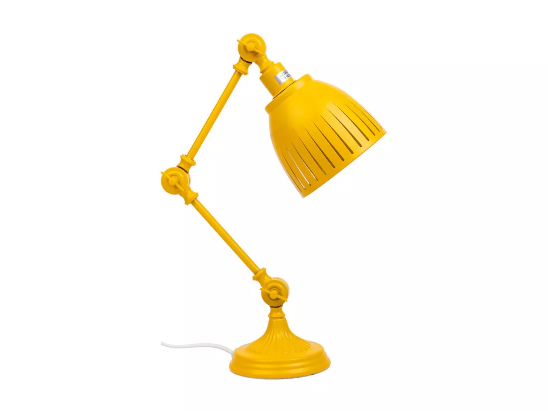 Lampe de bureau en métal jaune 25x13x43h