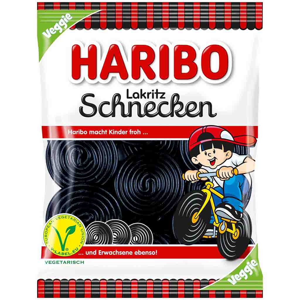 Haribo Lakritz Schnecken Veggie 175g MHD:30.10.25