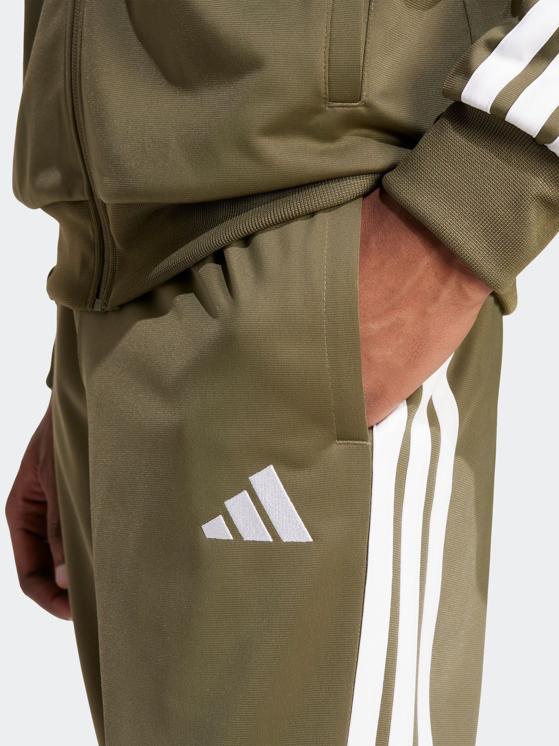Groen - adidas Sportswear basic tricot trainingspak met 3 strepen