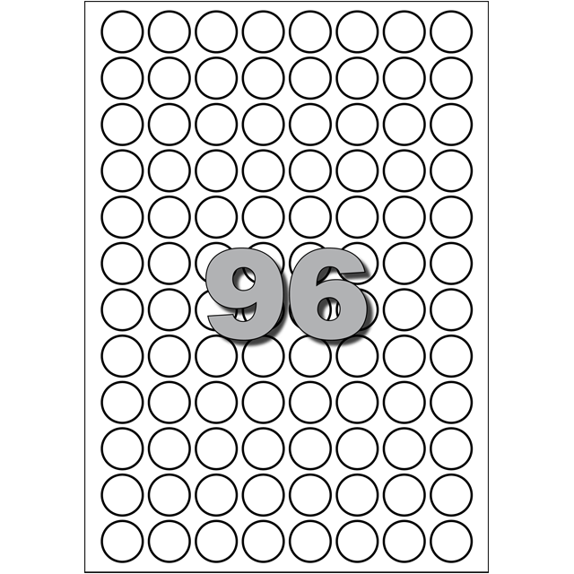 Etiket, papier, ∅15mm, wit