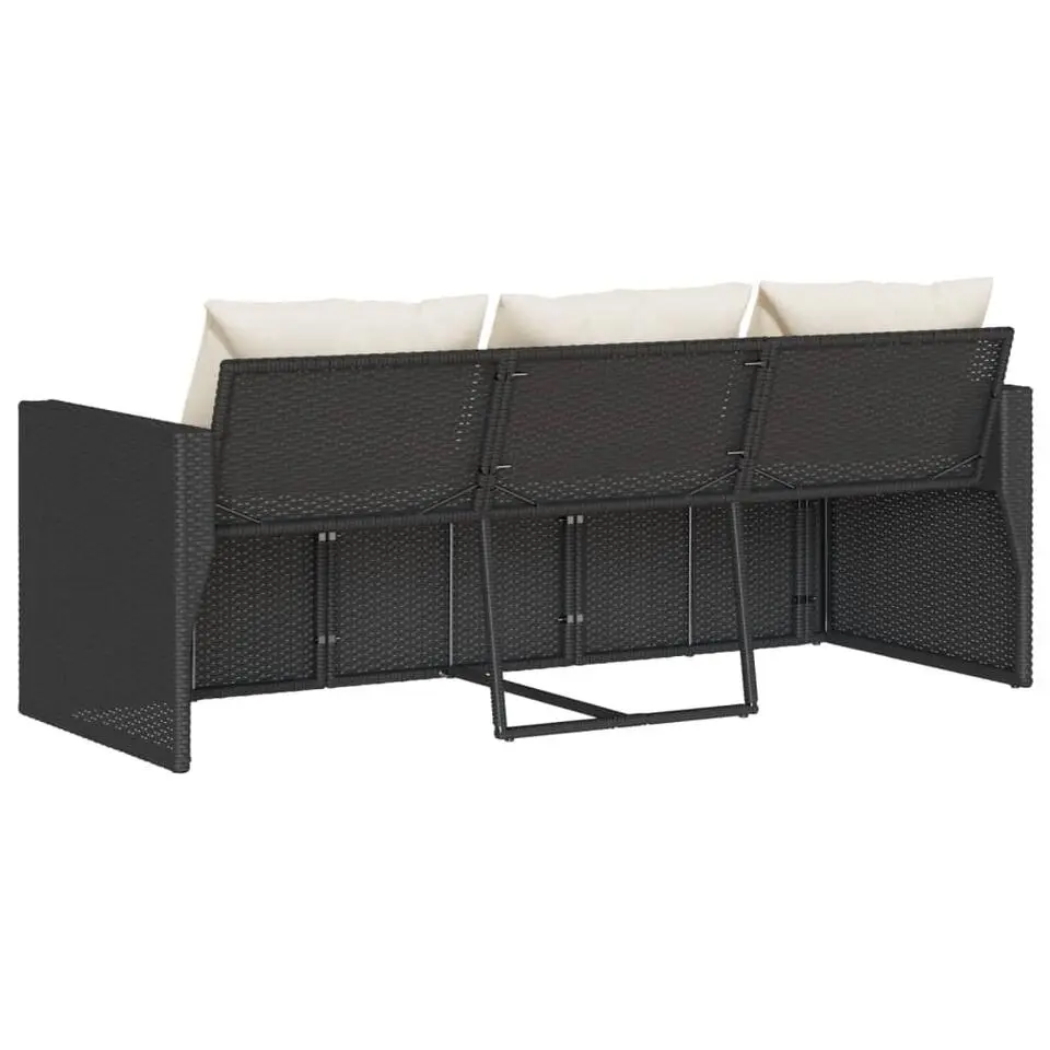 vidaXL - Tuinbank - Zwart - Poly rattan