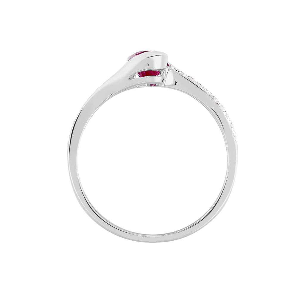 Bague Anja Or Blanc Rubis Et Diamant