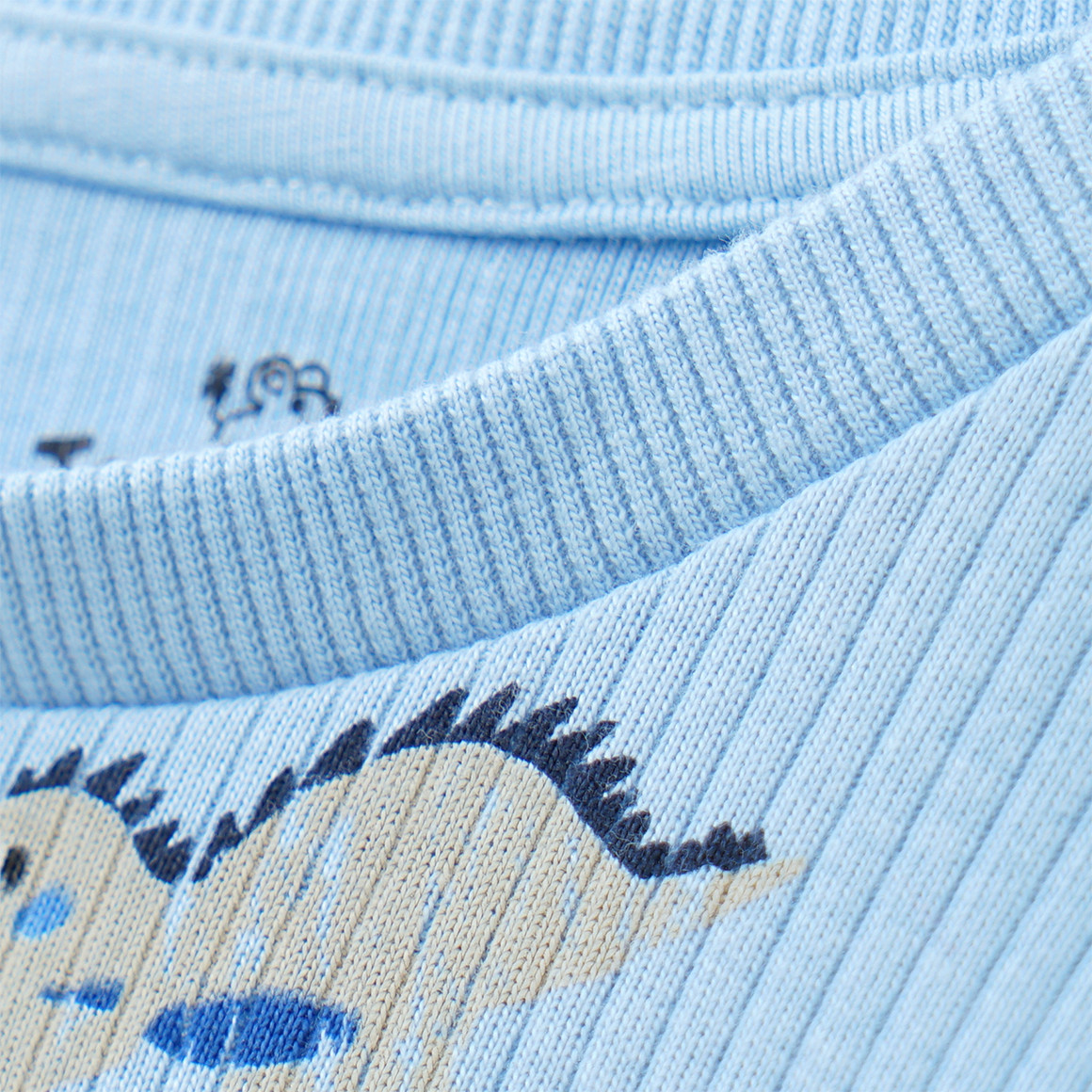Topomini Baby Langarmshirt mit Dinosaurier-Print hellblau