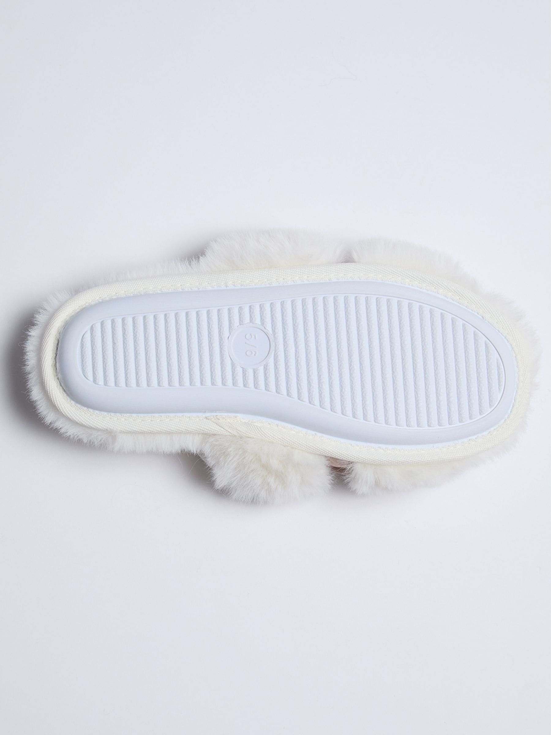 Wit - Boux Avenue Plush Bow Mix Slipper White Sliders