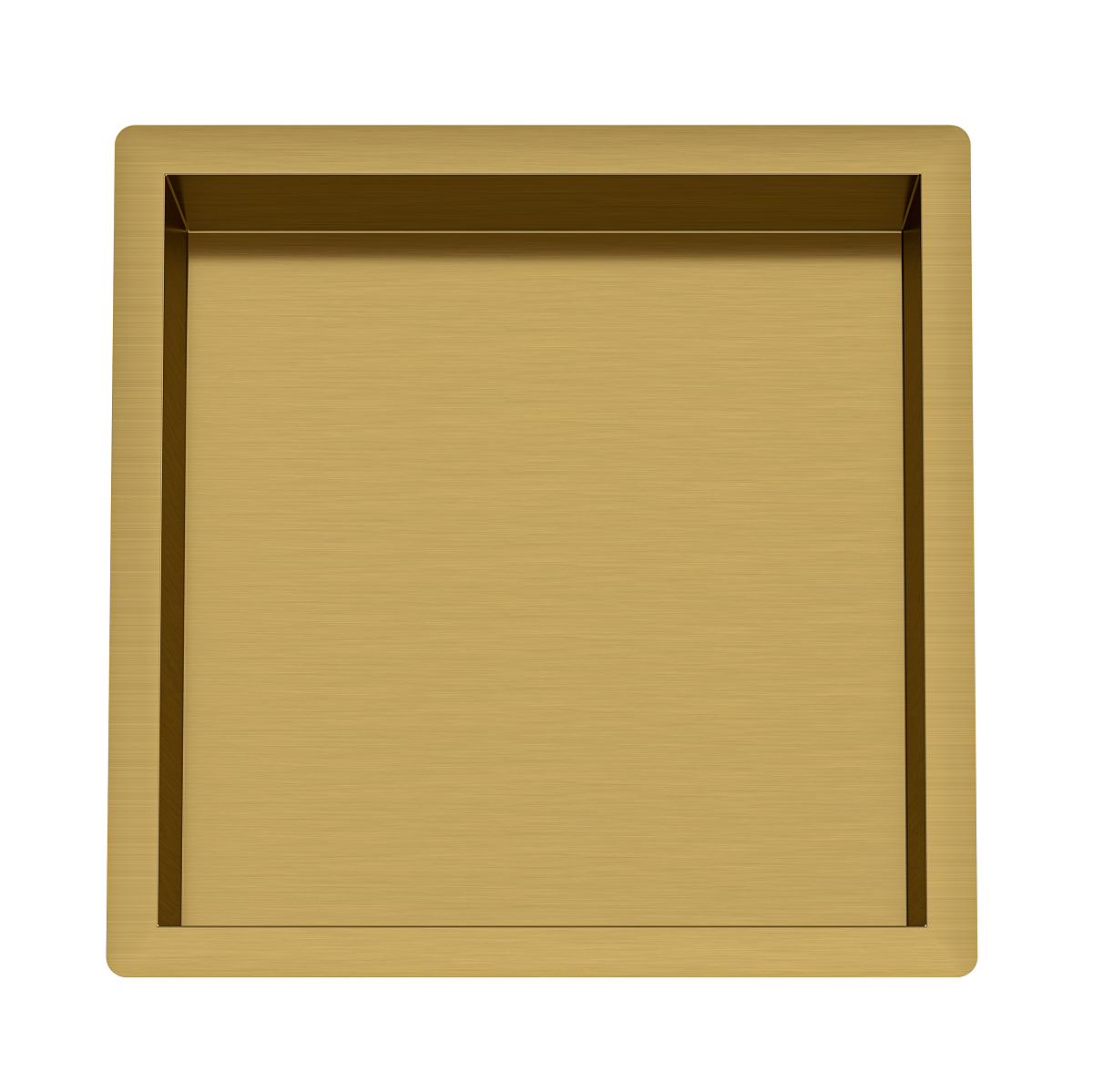 Saniclear Fido inbouwnis 30x30cm mat goud - geborsteld messing
