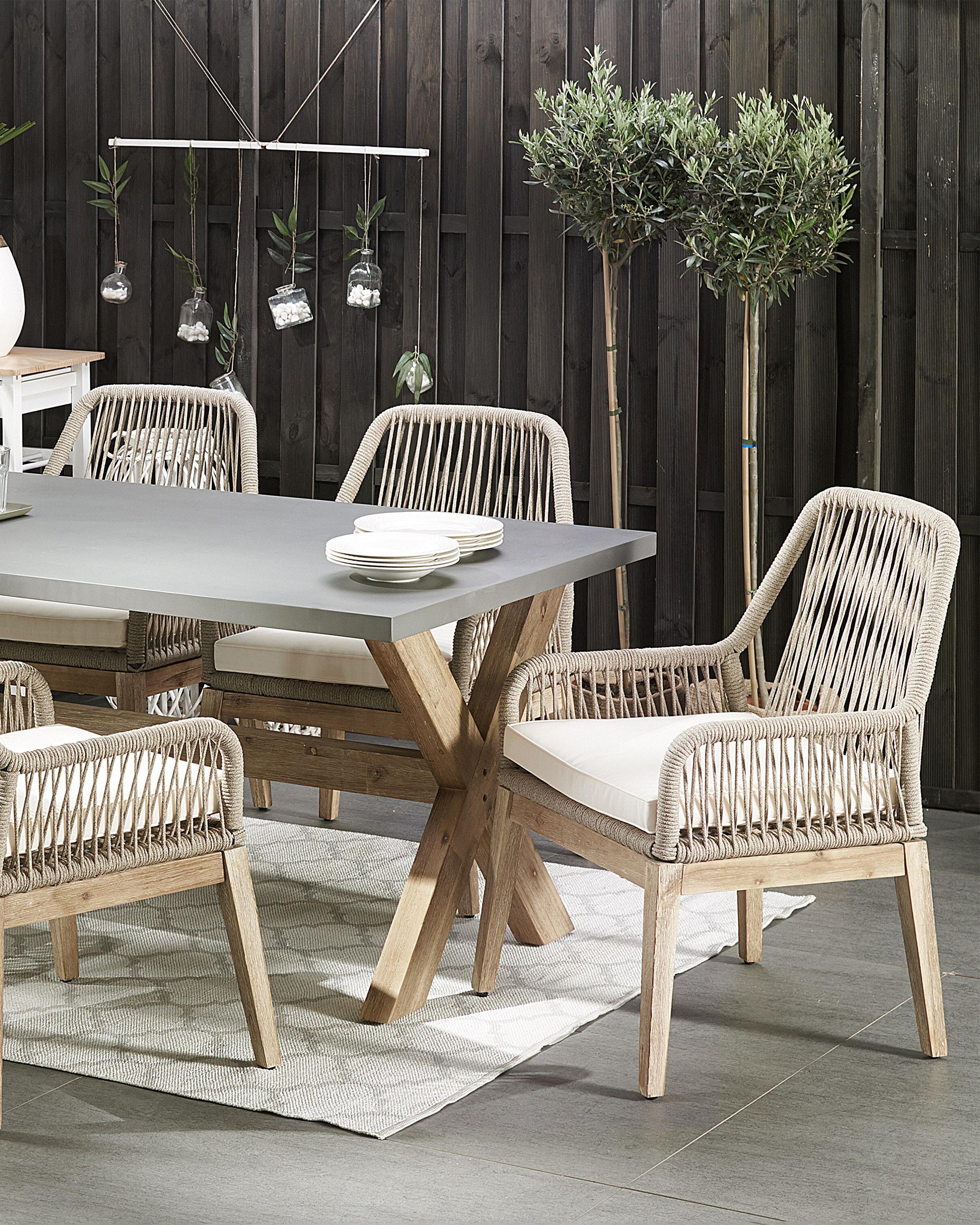 Set van 2 stoelen met zitkussen OLBIA Gebroken wit