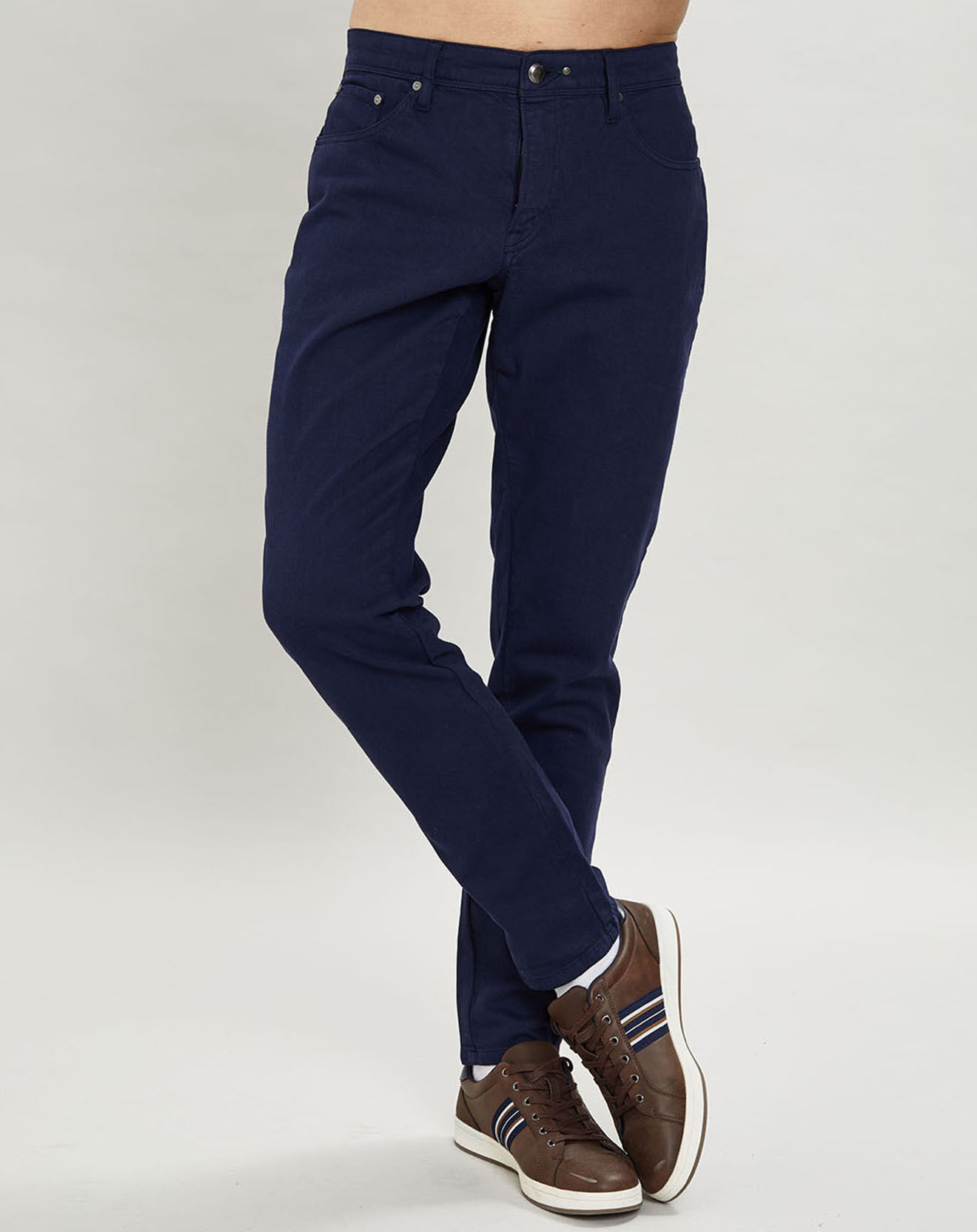 Hackett London Pantalon en denim uni bleu