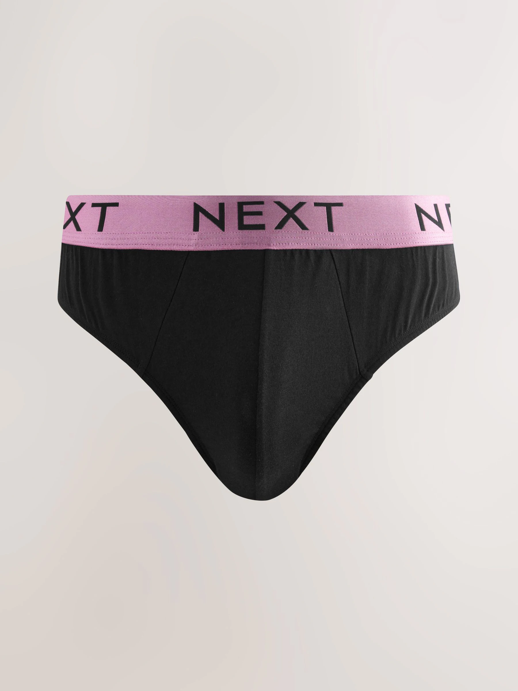 Zwart met felgekleurde tailleband - Verpakking van 10 - Katoenrijke slips
