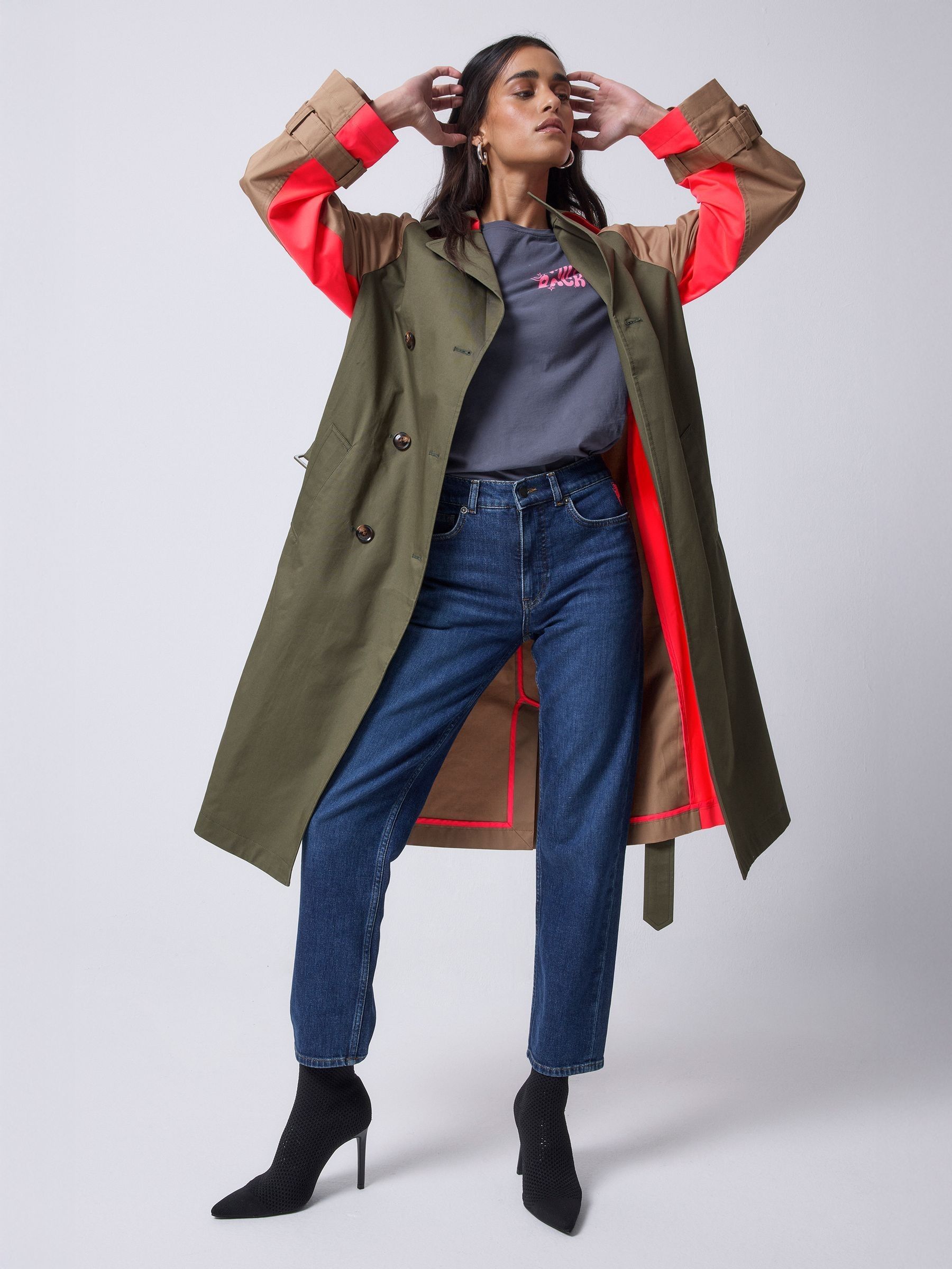 SCAMP & DUDE Colour Block Trench Coat