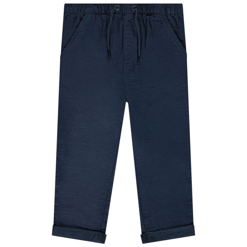 Pantalon uni en toile pour bébé garçon - Bleu marine
