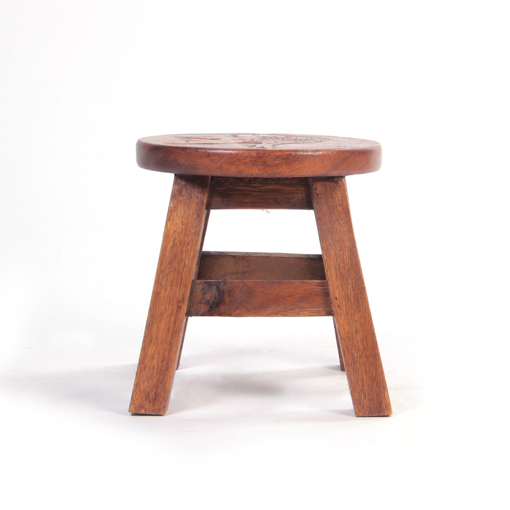 Hocker 'Paloma', natur, multicolor, H 25 cm, Ø 25 cm von fischer's lagerhaus