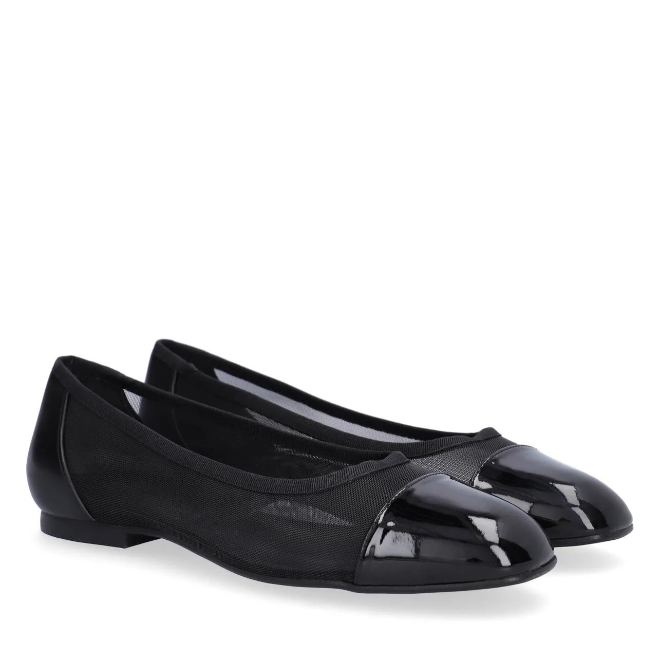 Billi Bi  A16030 mesh ballerinasko - Black patent/black mesh 270