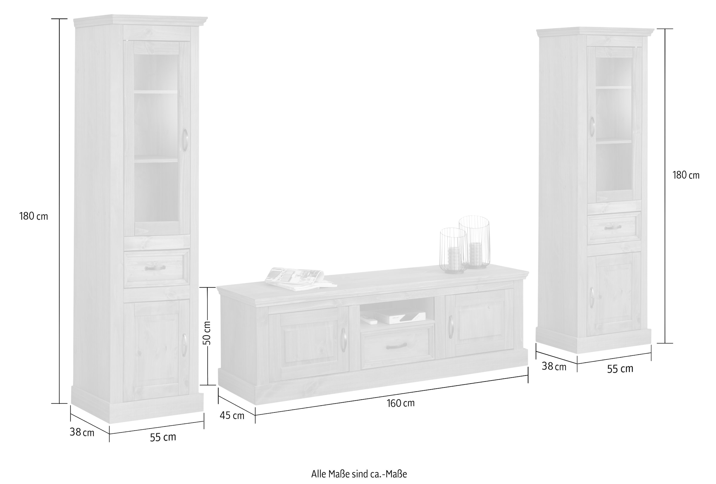 Home affaire Wohnwand »Selma« Set, 3 Stk. tlg.