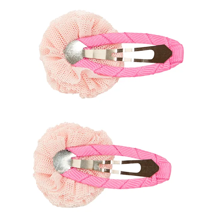 Milk x Soda Lot Barrettes Pompom | Rose pêche