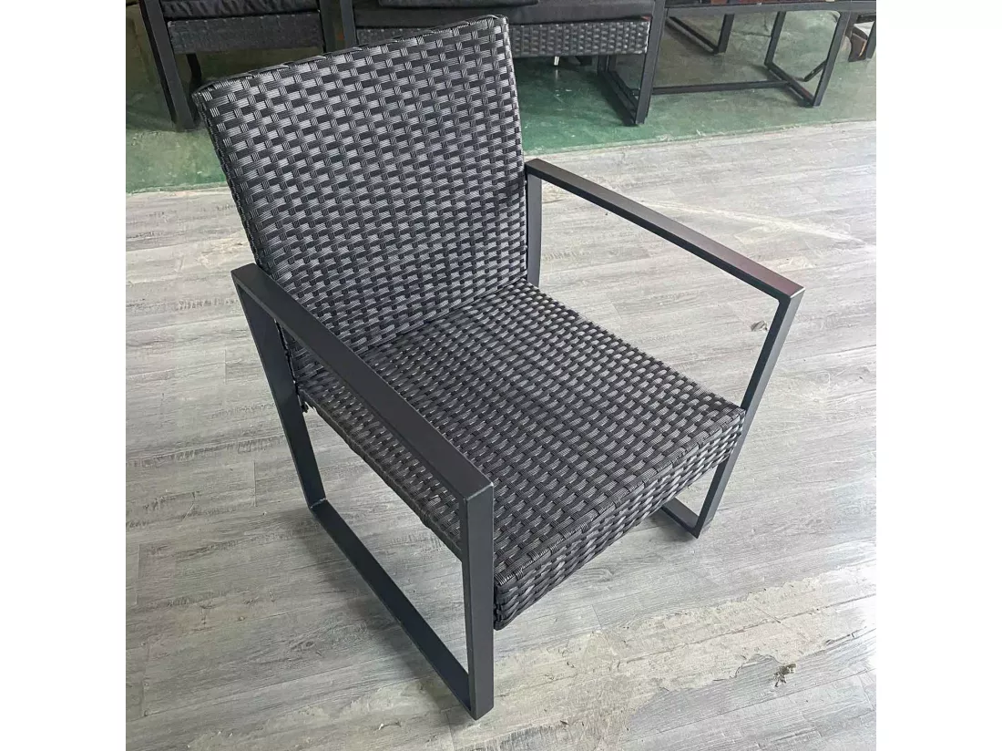 Acqua Chiara - Salon de jardin en métal et polyrattan avec table basse en verre