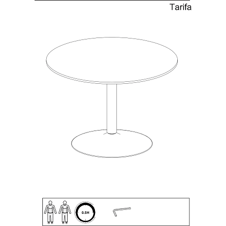Tarifa spisebord - hvid marmor