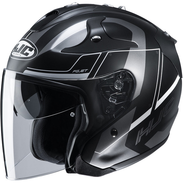 HJC - Casque FG-Jet Komina MC5SF / Noir / Argent / Blanc