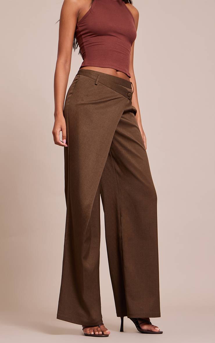 Kaki Pantalon Tall Tissé À Devant Croisé