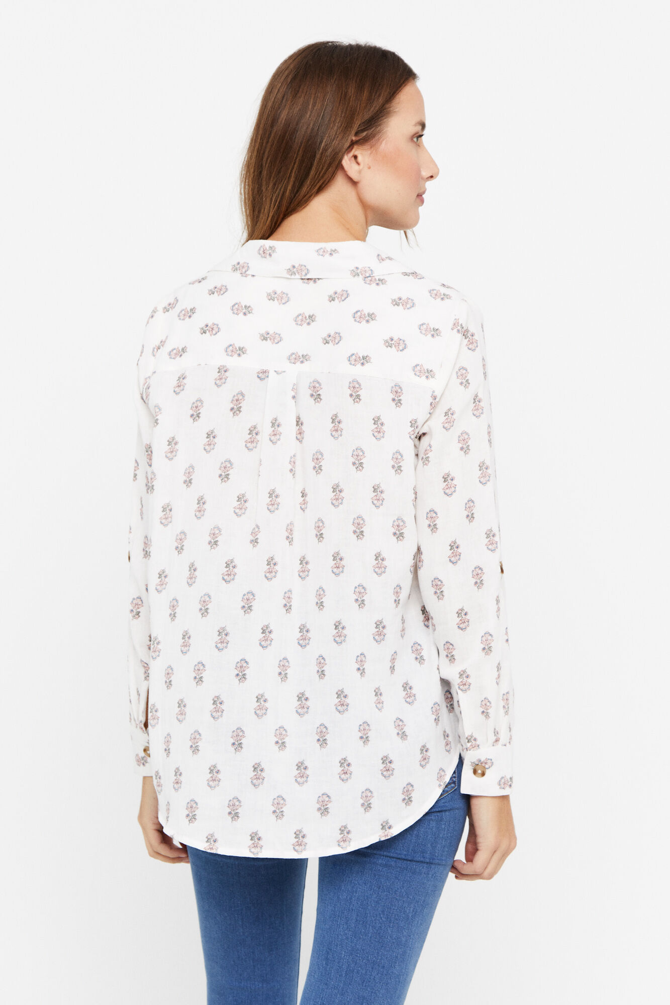 Camisa rústica de algodão - Estampa branca