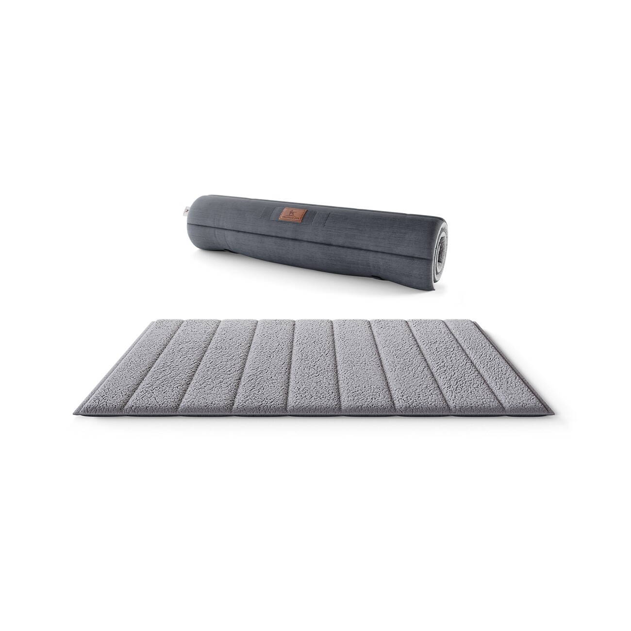 Knuffelwuff tragbare Reisematte Linea Travel aus Velours grau L