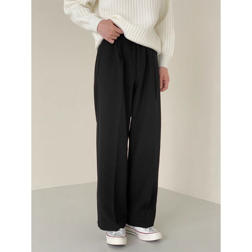 Capbrew - Hoge taille effen wijde broek