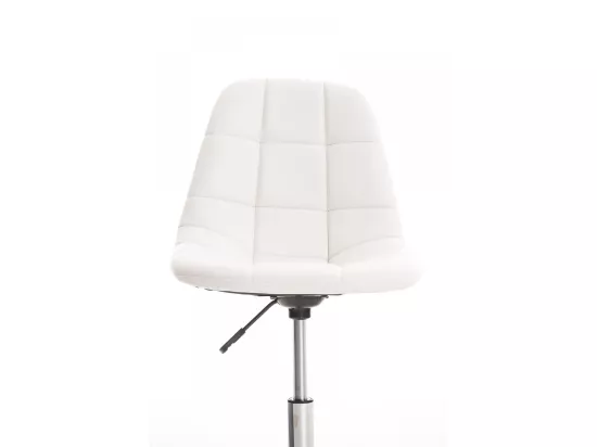 Chaise de bureau - Similicuir & Métal chromé - Blanc - Emil