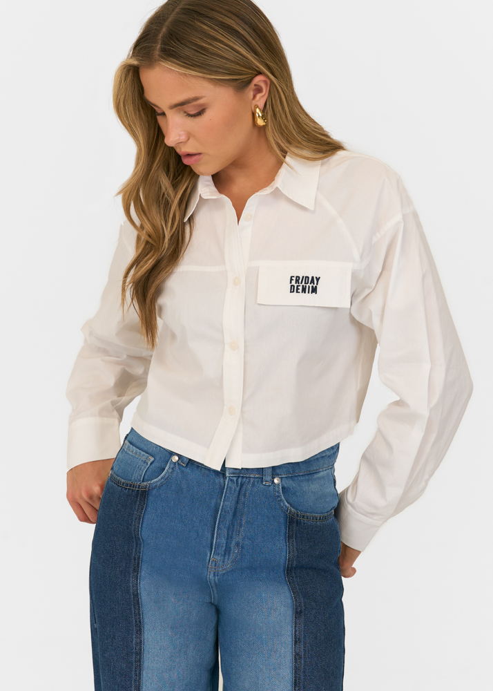 Friday Denim cropped blouse wit