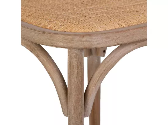 Chaise en bois et assise en rotin 40x40x80h cm