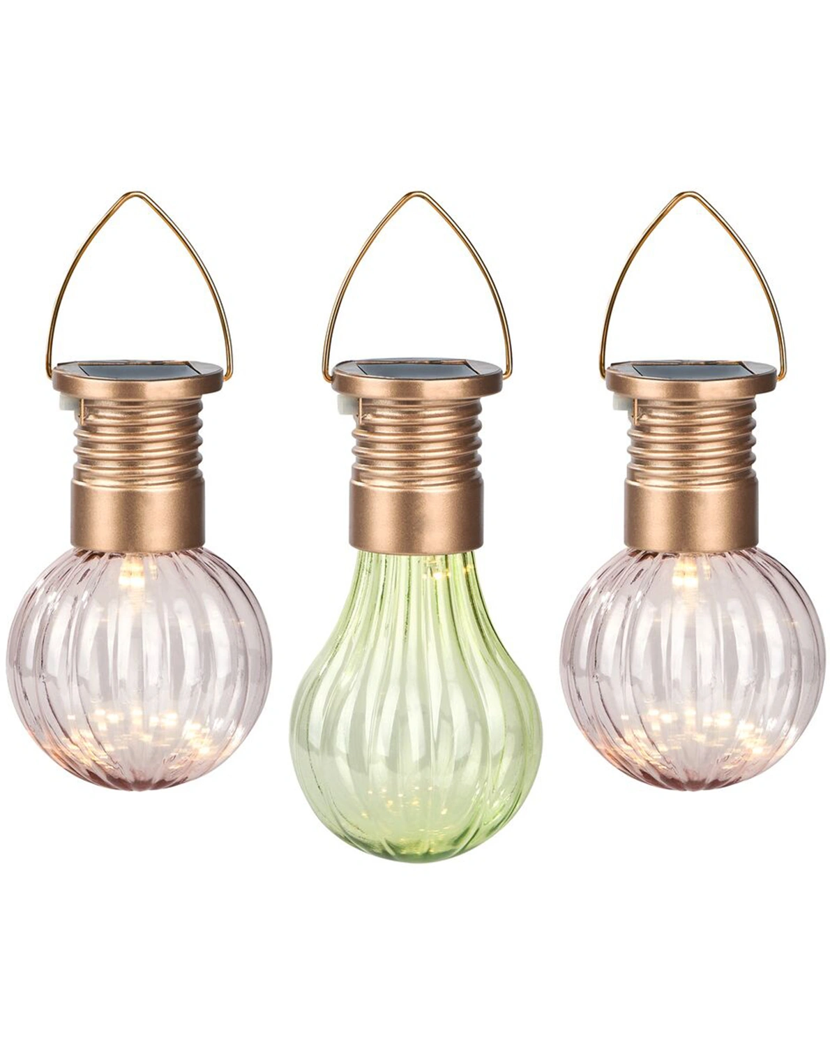 LED-Solar-Lichter BLATT & BLÜTE 3er-Set