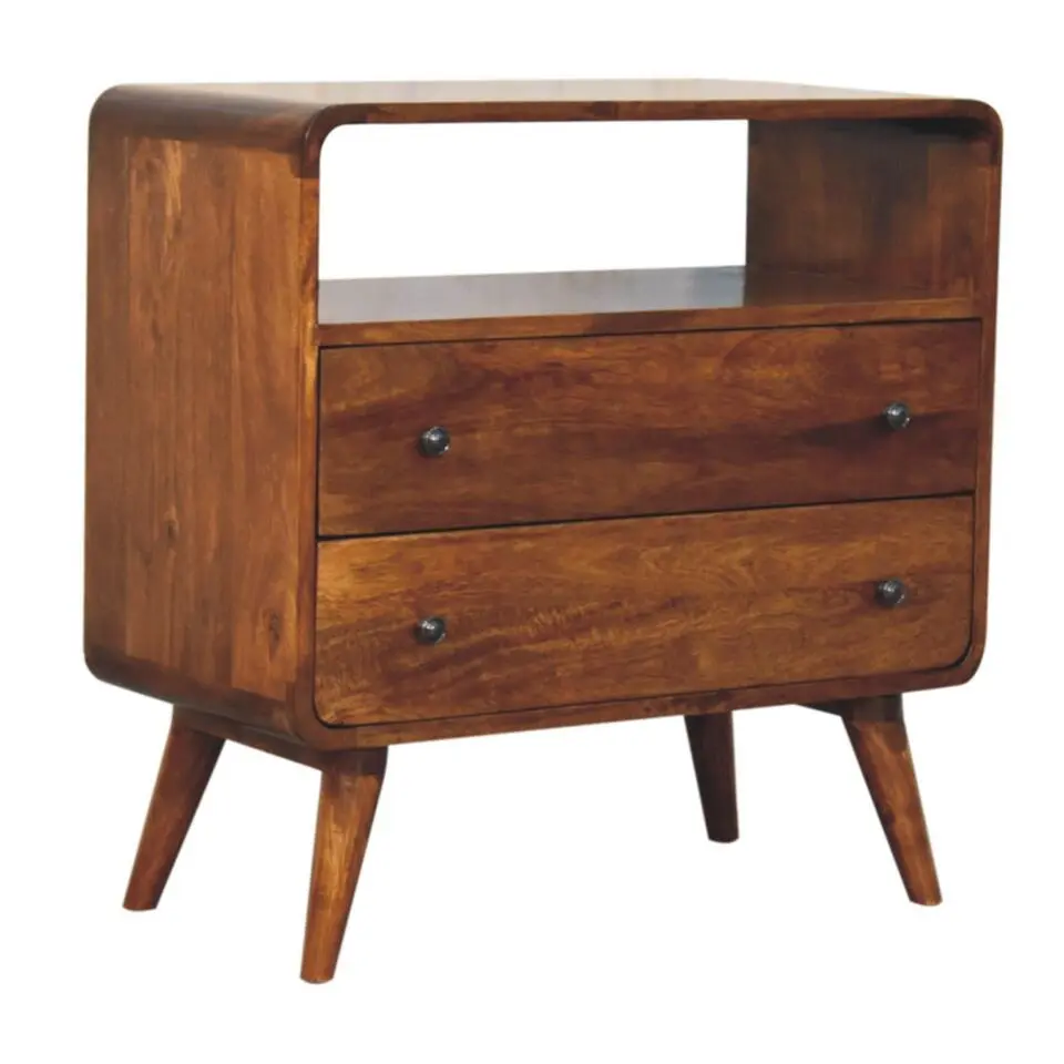 Artisan Furniture Solid hout Gebogen Nordic Charme Sidetable