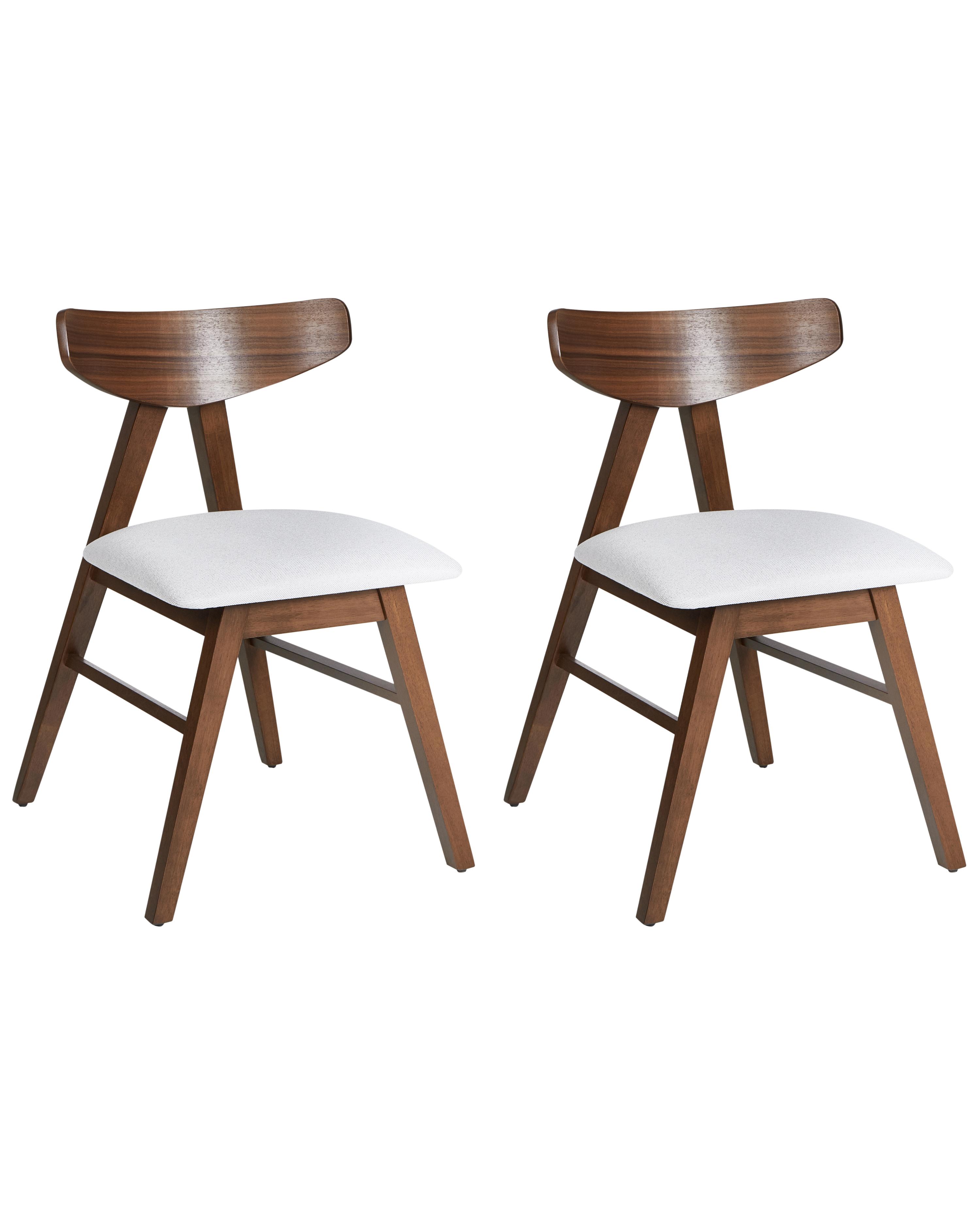 Set van 2 eetkamerstoelen LACOTA Hout Donkerbruin/grijs