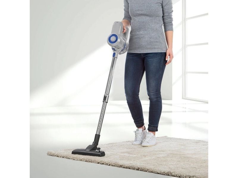 CLEANmaxx Akku-Hand- und Stielsauger Blau/Hellgrau Kompakter Akku Zyklon Staubsauger